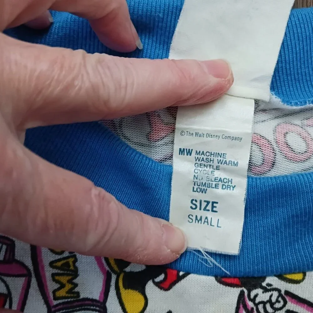 Vintage Sleeveless Disney Minnie‎ Mickey Short Nightgown Size Small Made in USA
